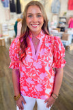 Red and Pink Floral Top-Sandi's Styles
