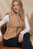 Caramel Quilted Vest-Sandi's Styles