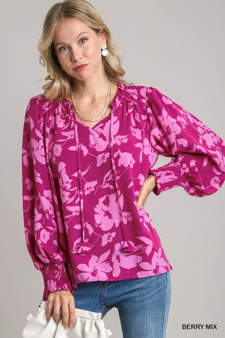 Berry Floral Top-Sandi's Styles