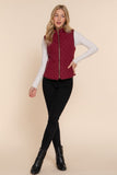 Dark Wine Quilted Vest-Sandi's Styles