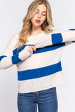 Royal Blue Stripe Sweater-Sandi's Styles