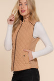 Caramel Quilted Vest-Sandi's Styles