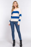 Royal Blue Stripe Sweater-Sandi's Styles