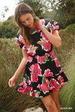 Black and Floral Dress-Sandi's Styles