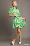 Green Mix Print Dress-Sandi's Styles