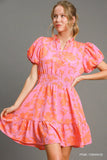 Pink and Orange Floral Dress-Sandi's Styles