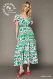 Green and Pink Midi Dress-Sandi's Styles