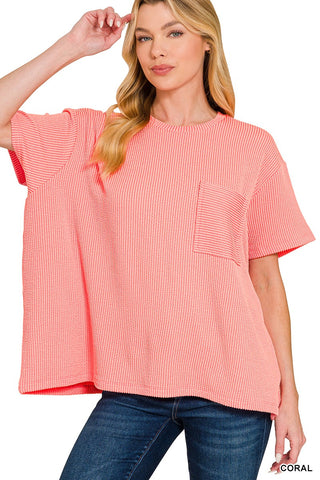 Coral Peach Top-Sandi's Styles