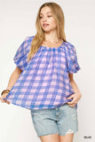 Blue and Pink Plaid Top-Sandi's Styles