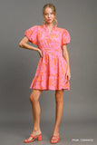 Pink and Orange Floral Dress-Sandi's Styles