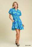 Blue and Mint Floral Dress-Sandi's Styles