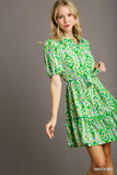 Green Mix Print Dress-Sandi's Styles