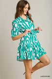 Teal and White Dress-Sandi's Styles
