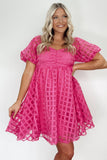 Pink Textured Dress-Sandi's Styles