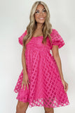 Pink Textured Dress-Sandi's Styles