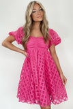 Pink Textured Dress-Sandi's Styles