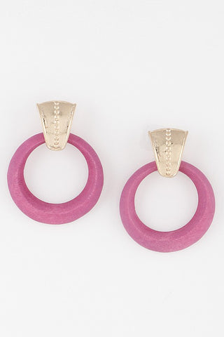 Magenta circle earrings-Sandi's Styles