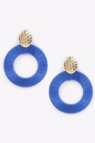 Colorful Large thread earrings-Sandi's Styles