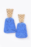 straw earrings with a gold accent-Sandi's Styles