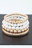 Pearl and Gold Bracelet Set-Sandi's Styles