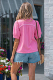 Light Pink Top with Stripe Trim-Sandi's Styles