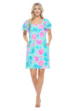 Sky Blue Floral Dress