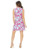 Pink and Blue Floral Sleeveless Dress