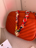 Orange Print Scarf Necklace-Sandi's Styles