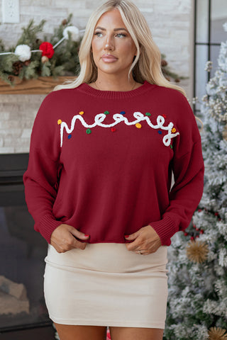 Burgundy Red Taupe Sweater-Sandi's Styles