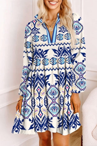 Blue Ethnic Dress-Sandi's Styles