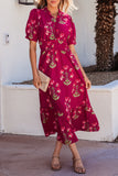Red Midi Dress-Sandi's Styles
