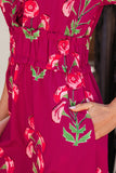 Red Midi Dress-Sandi's Styles