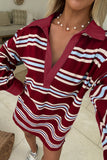 Burgundy Stripe Dress-Sandi's Styles