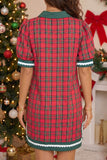 Red and Green Plaid Dress-Sandi's Styles