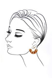 Brown faux animal print hoop earrings