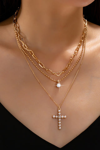 Three Layer Cross Necklace