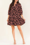 Black and Mauve Floral Dress