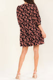 Black and Mauve Floral Dress
