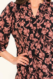 Black and Mauve Floral Dress