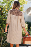 Khaki buttoned Stripe Dress-Sandi's Styles