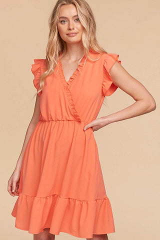 Peach Curvy-Plus Size Dress-Sandi's Styles