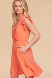 Peach Curvy-Plus Size Dress-Sandi's Styles