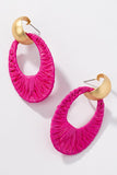 Raffia Oval Hoop Earrings-Sandi's Styles