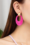 Raffia Oval Hoop Earrings-Sandi's Styles