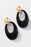 Raffia Oval Hoop Earrings-Sandi's Styles