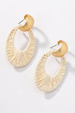 Raffia Oval Hoop Earrings-Sandi's Styles