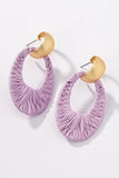 Raffia Oval Hoop Earrings-Sandi's Styles