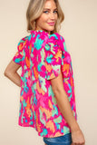 Pink Brushed Tropical Print Top-Sandi's Styles