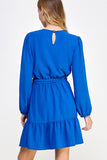 Royal Blue Ruffle Dress-Sandi's Styles