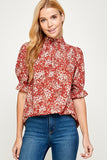 Marsala Floral Print Top-Sandi's Styles